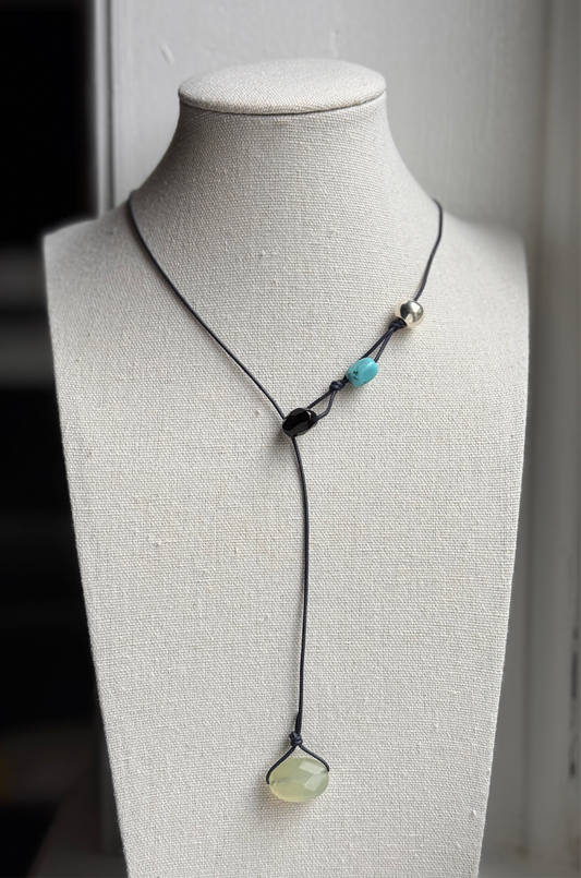 clarity leather cord multi way necklace