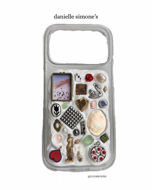 custom, gem mosaic phone case (off-white)