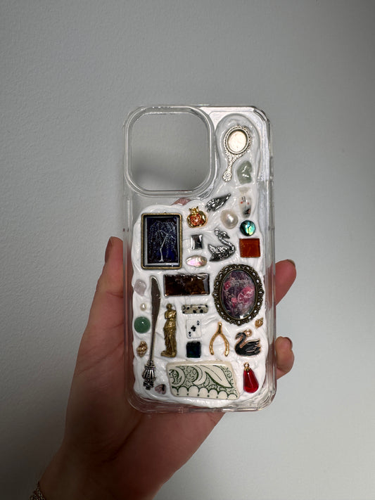 custom, mosaic gem phone case (off-white)