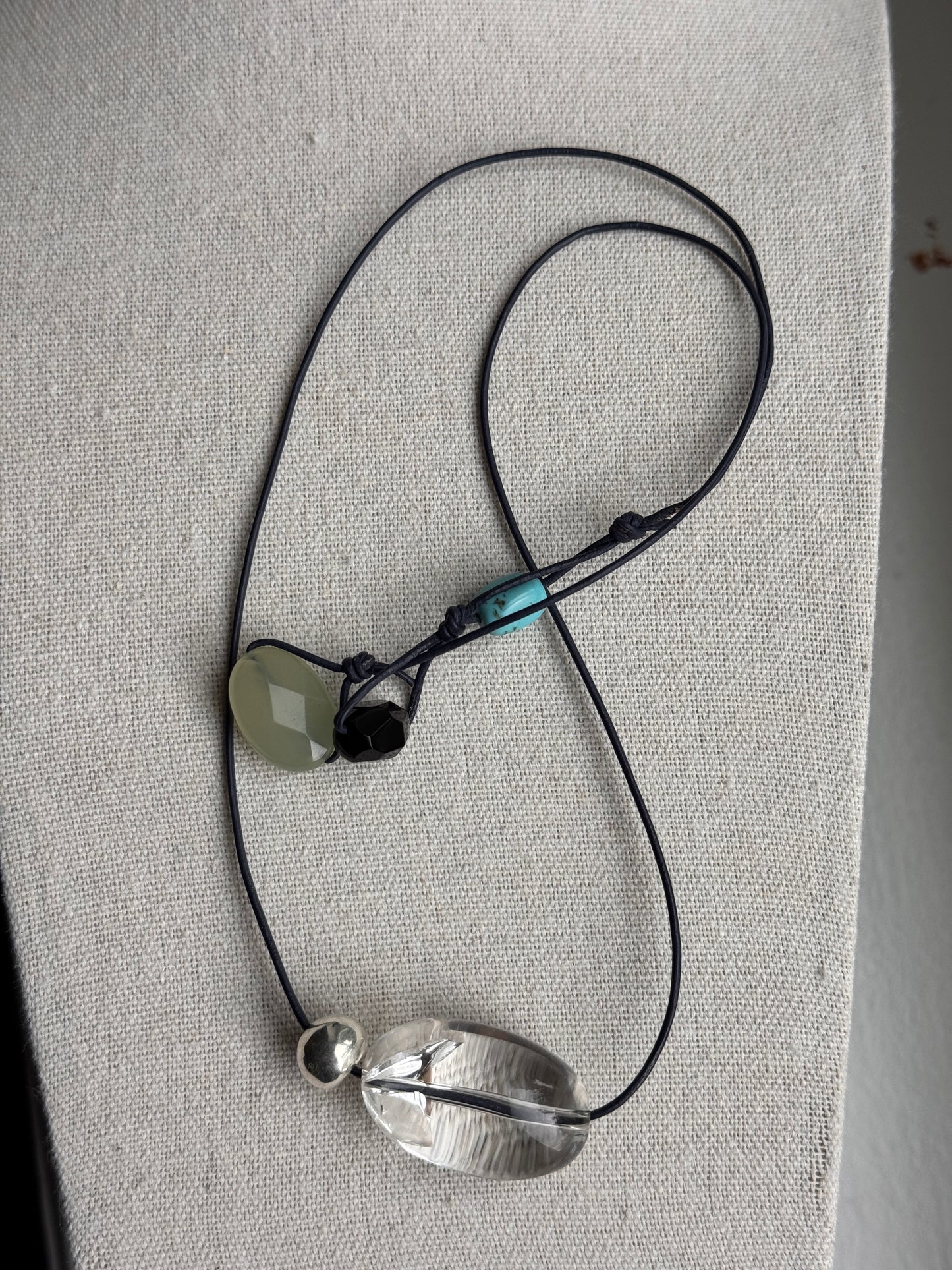 clarity leather cord multi way necklace