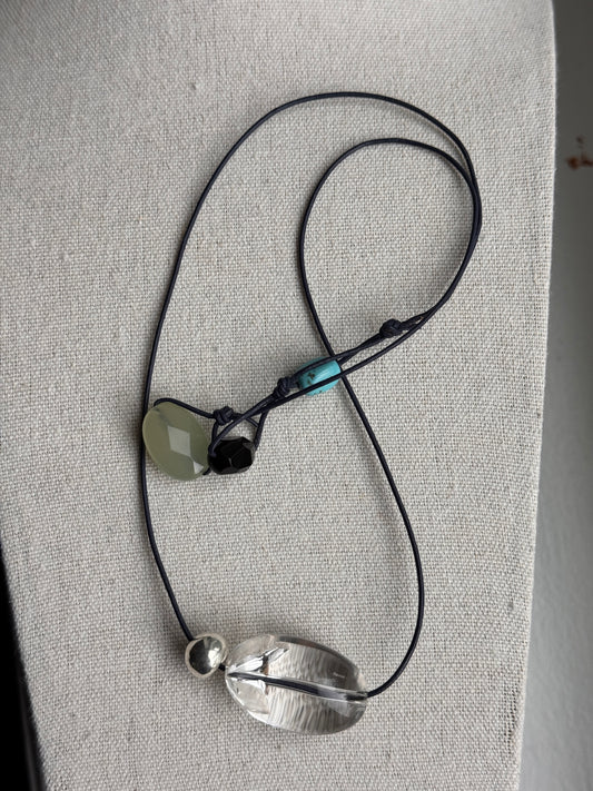 clarity leather cord multi way necklace