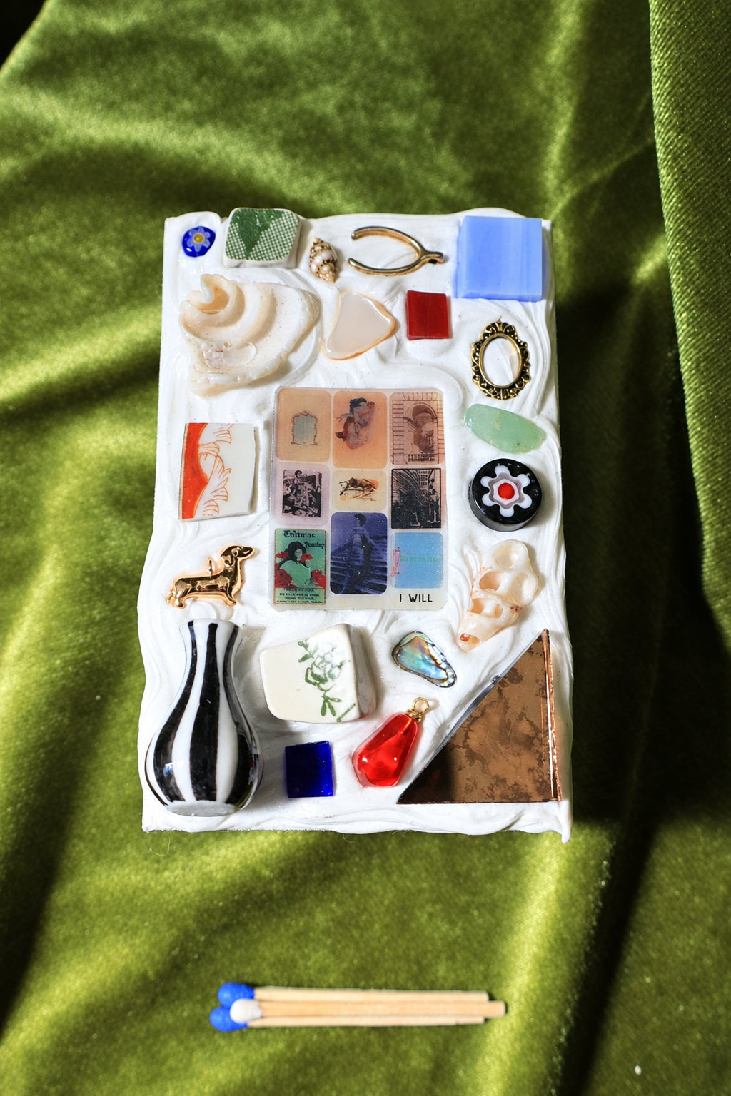 i will one-of-one mood board matchbox sculpture by gemsomnia