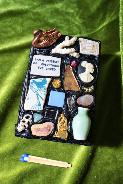 museum of everything i've loved one-of-one mood board matchbox sculpture by gemsomnia
